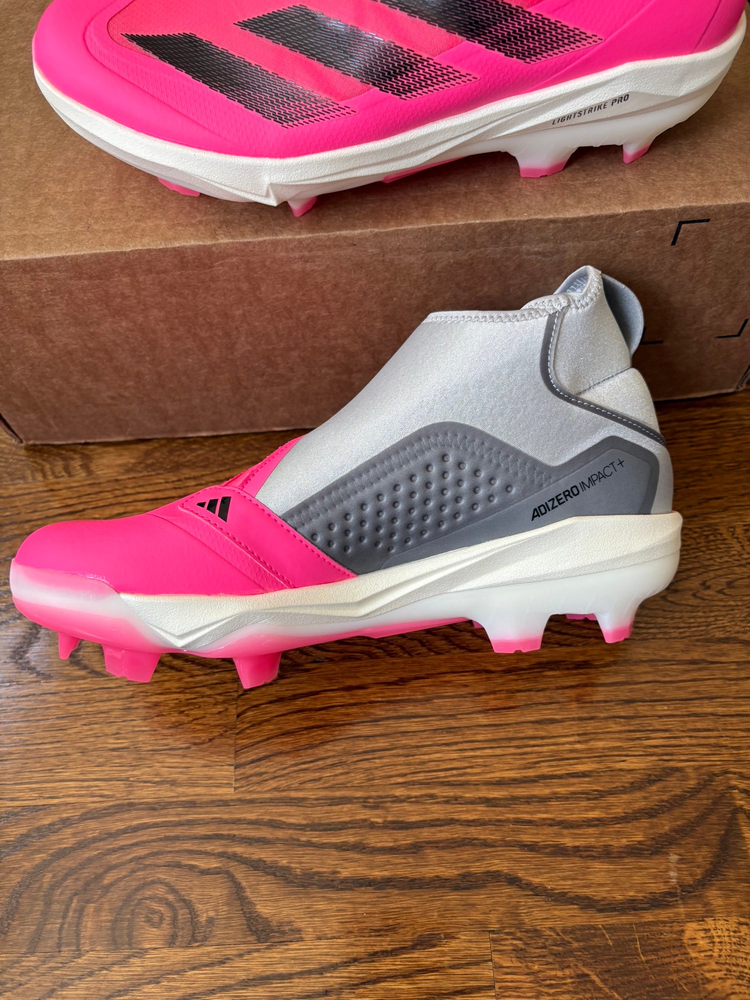 adidas Adizero Impact+ TPU Baseball Cleats Pink Gray Men