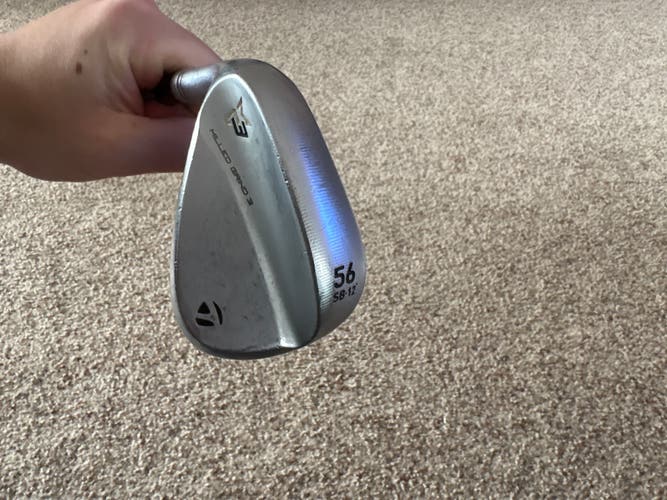 Men's TaylorMade Milled Grind 3 Left Hand Wedge Stiff Flex 56 Degree Steel Shaft (Used)