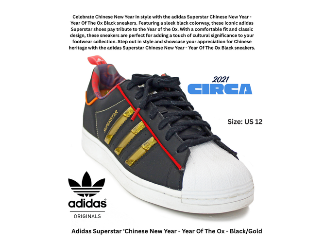 Adidas Superstar 'Chinese New Year - Year Of The Ox - Black/Gold