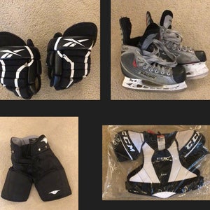 Hockey Gear Package (Bauer Skates, CCM Shoulder Pads, Reebok Gloves, Mission Pants)