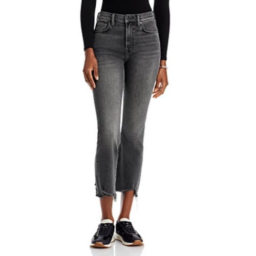 7 for All Mankind Jeans Women's 26 Gray Denim High Waisted Slim Kick Crop NLW261