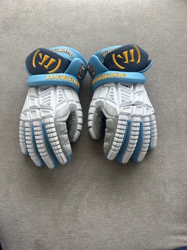 Custom Marquette Warrior Burn XP Lacrosse Gloves (Used)