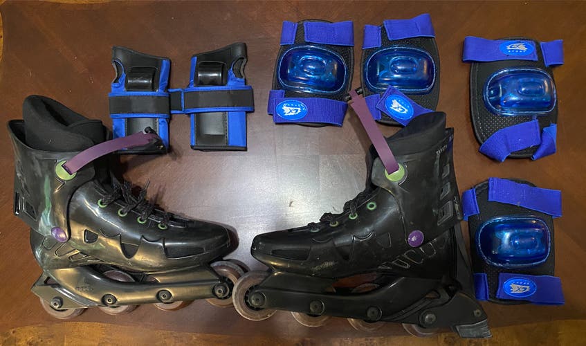 Rollerblade Bravoblade Inline Skates Size 26.0 and Protective Equipment (Used)