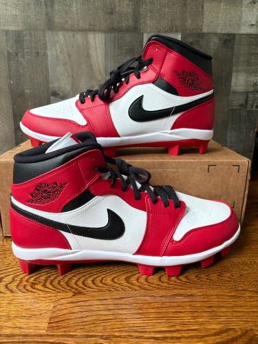Air Jordan 1 Retro MCS Chicago Baseball Cleats Men's Size 14 Red White AJ1