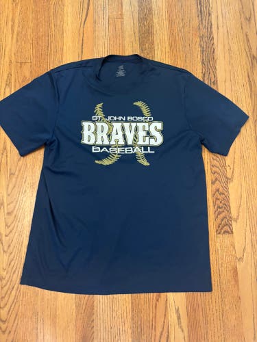 St John Bosco Braves High School Short Sleeve Baseball Top Dri-Fit Good Used