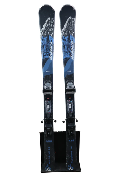 USED 2023 Nordica Alldrive 76 Skis 136cm with Marker TP2 10 Bindings