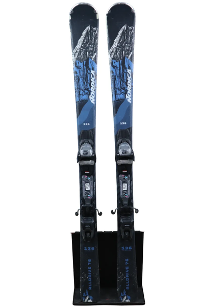 USED 2023 Nordica Alldrive 76 Skis 136cm with Marker TP2 10 Bindings