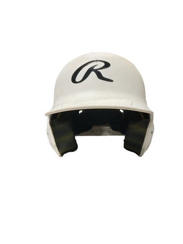 Used Rawlings SOFTBALL HELMET Batting Helmet w/Mask White One Size 11834-S000049956