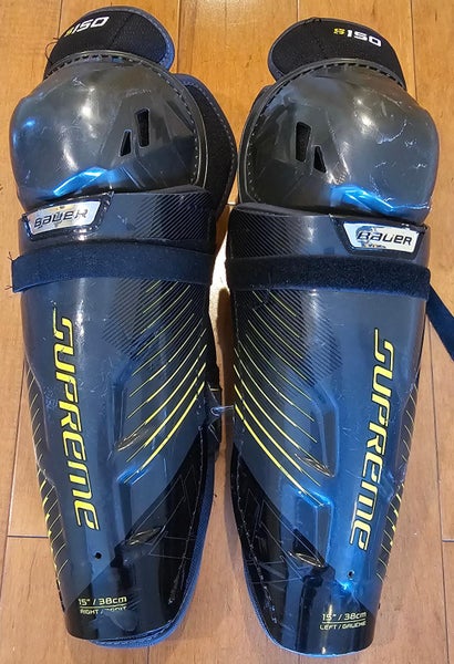 Bauer Supreme S150 Hockey Shin Pads 15" Excellent Condition (Used)