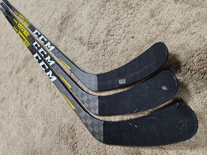 3x PACK McGINN Penguins Game Used Sticks CCM SUPER TACKS AS2 PRO 85 flex LH