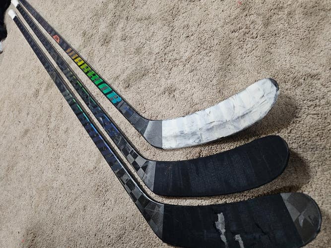 3x PACK GRAVES Penguins Game Used Sticks WARRIOR COVERT QR6 PRO 100 flex LH left