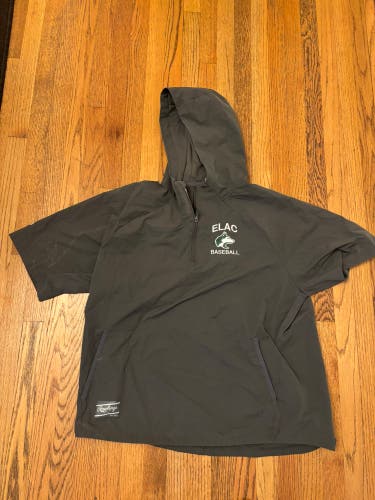 Rawlings Official ELAC Baseball Warmup Windbreaker Hoodie Short Sleeve Size XL