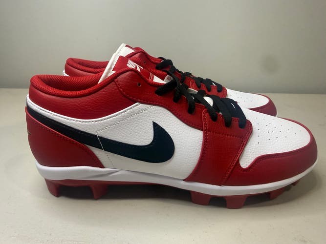 Size 13 Air Jordan 1 Retro MCS Low Chicago Red White Black Baseball Cleats BRED