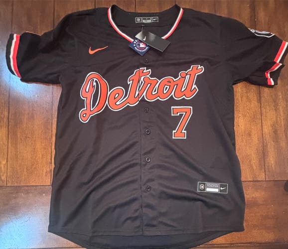 Detroit Tigers Kevin McGonigle Adult Small (Black) Alternate Jersey NWT