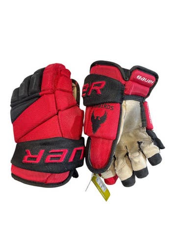 Used Bauer TEAM WARBIRDS Senior Gloves Black And Red 12" 11873-S000237259