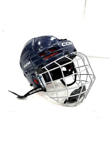 Used CCM TACKS 70 YTH Helmet Cage Combo Navy Blue One Size 11860-S000308326