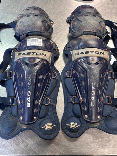 Used Easton SHINGUARD Catchers Leg Guards Navy Blue Junior 11868-S000069185