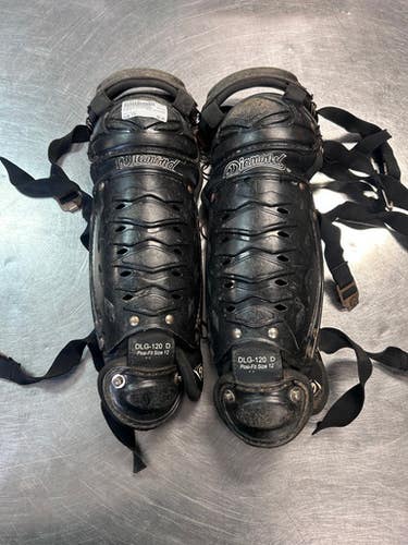 Used Diamond SHINGUARDS Catchers Leg Guards Black Youth 11868-S000069182