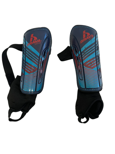 Used Brava Soccer Shin Guards Junior Navy Blue MD 11692-S000150060