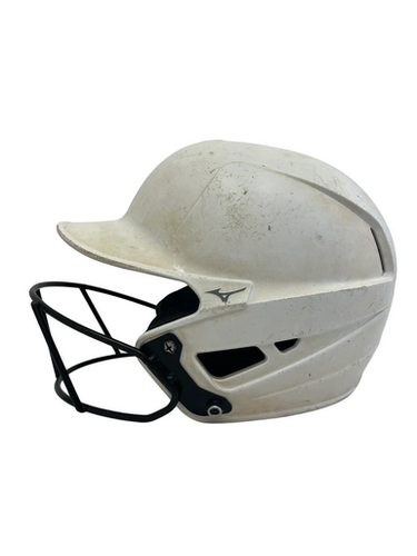 Used Mizuno F6-BT Batting Helmet w/Mask White One Size 11692-S000150096