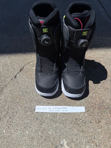 Men's Size M 8.5 (W 9.5) DC Phase BOA Snowboard Boots Medium Flex (Used)
