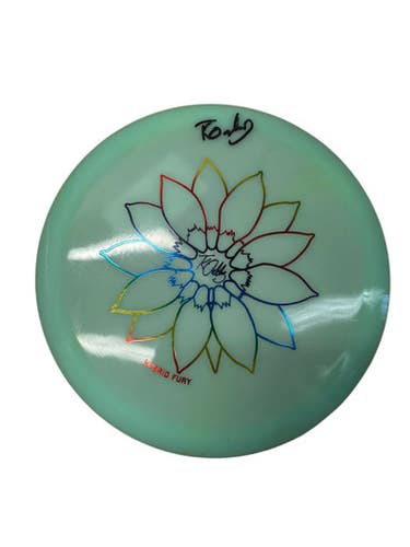 Used Latitude 64 TKO SUN FLOWER FURY AOTOGRAPHED Disc Golf Driver Teal 170g 11835-S000207820