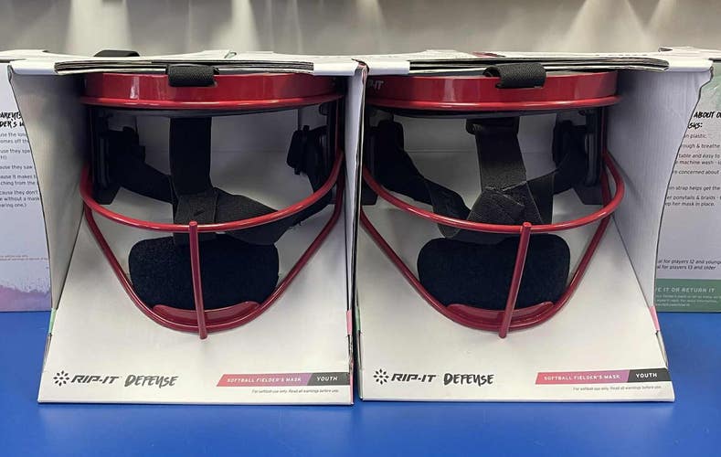 NEW Rip It Defense Pro Softball Fielder's Face Mask - RED Youth