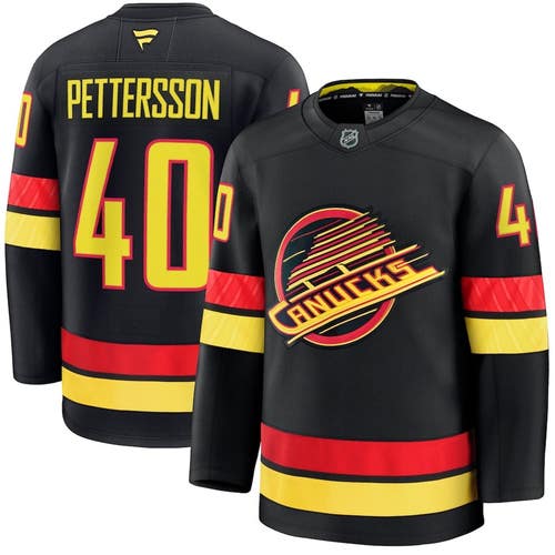 Vancouver Canucks Fanatics Premium Elias Pettersson Black Skate Jersey Sz 54 NWT
