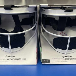 NEW Rip It Defense Pro Softball Fielder's Face Mask - WHITE Youth