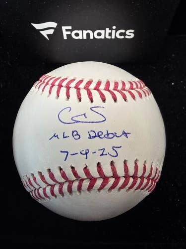 Yankees CAM SCHLITTLER Signed Autograph "2025 MLB Debut7-9-25" Baseball Fanatics