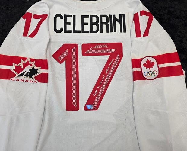 MACKLIN CELEBRINI Autographed LE 1/10 Mulity Scripts Team Canada Jersey FANATICS