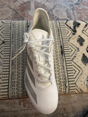 White Men's Size M 12.5 (W 13.5) Adult Adidas Cleats (New)