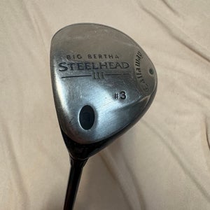Men's Callaway Big Bertha Steelhead III lh Fairway Wood Regular Flex 3 Wood Graphite Shaft (Used)