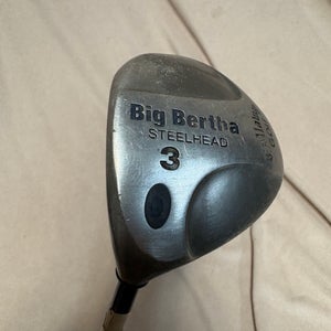 Men's Callaway Big Bertha Steelhead Left Hand Fairway Wood Stiff Flex 3 Wood Graphite Shaft (Used)