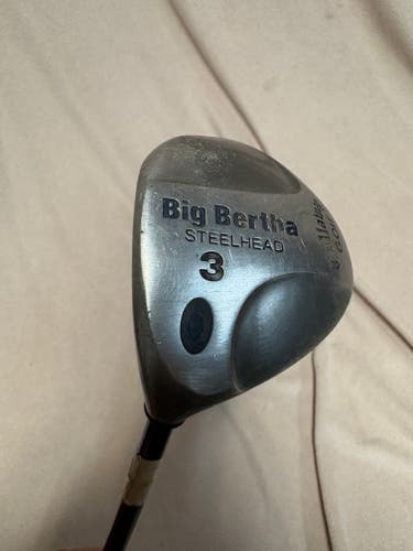 Men's Callaway Big Bertha Steelhead Left Hand Fairway Wood Stiff Flex 3 Wood Graphite Shaft (Used)