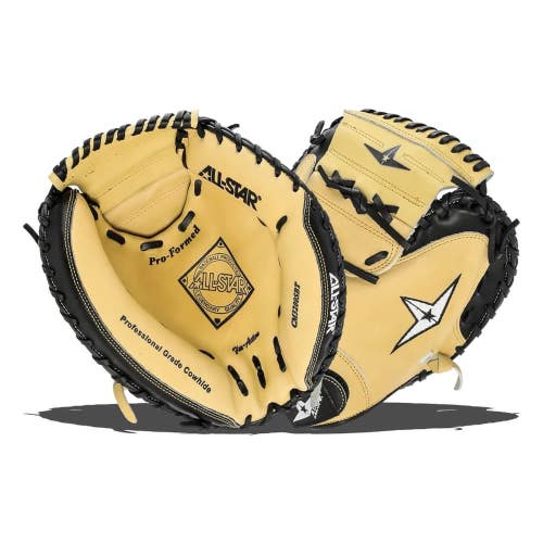 All-Star Baseball Pro Series 33.5" Catchers Mitt Tan/Black CM3200SBT Right Hand