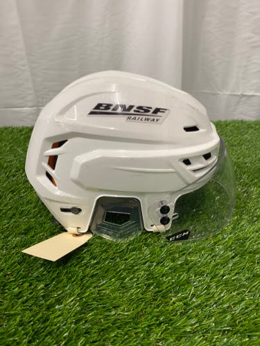 CCM Tacks 710 Hockey Helmet Visor Combo | Medium | White Thunderbirds