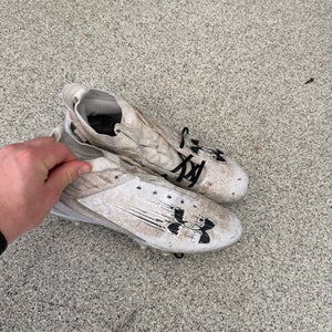 White Men's Size M 12.0 (W 13.0) Adult Under Armour Blur Low Top Molded Cleats (Used)