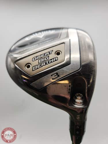 2023 CALLAWAY GREAT BIG BERTHA 3 WOOD 15* LADIES UST HELIUM 4 +HC GOOD