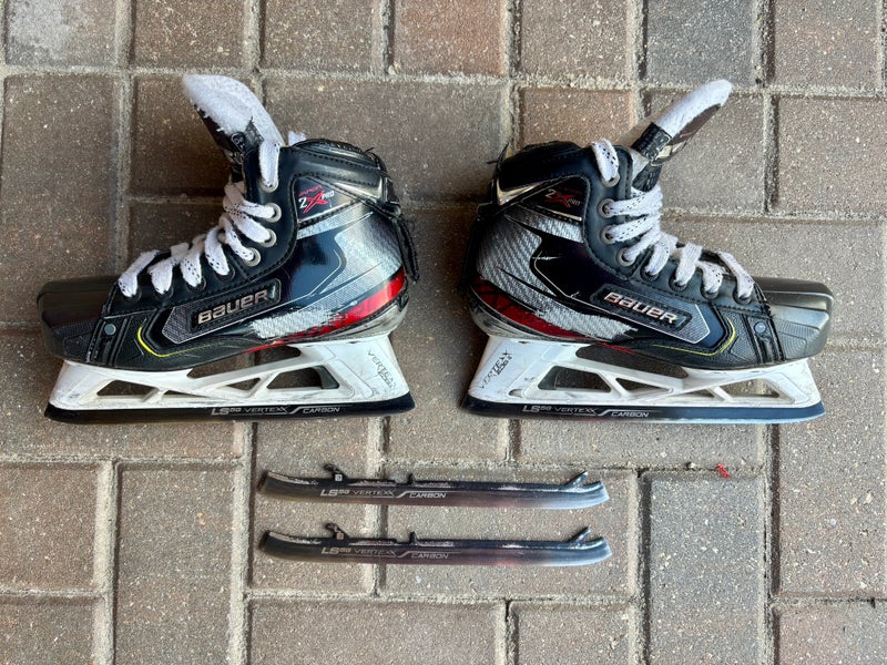 Bauer Vapor 2X Pro Goalie Skates Junior Size 3.5 with Extra Set of Skate Blades (Used)