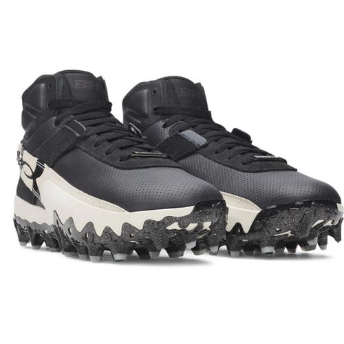 new men's 10.5 Under Armour Harper 10 Pro Mid Black Baseball TPU Cleats 6000715