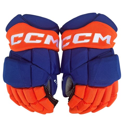 CCM JetSpeed FT1 Hockey Gloves Oilers Pro Stock 14” (Used) 9527