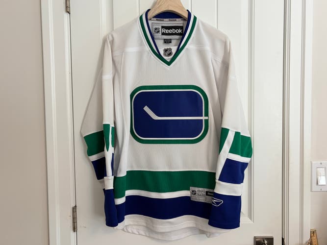 Authentic Reebok Vancouver Canucks 40th Anniversary Stick Rink Jersey Size Small