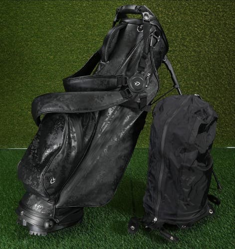 Vessel Lux H2O Stand Golf Bag Black Camo 4-Way Divider W/ Rainhood ~ Never Used!