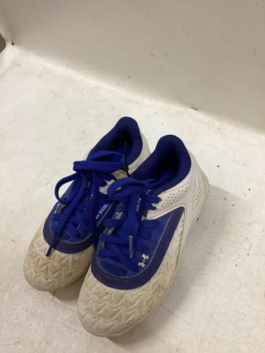 Used Under Armour BSBL BB/SB Cleats Royal Blue And White Youth 11.0 11725-S000501181