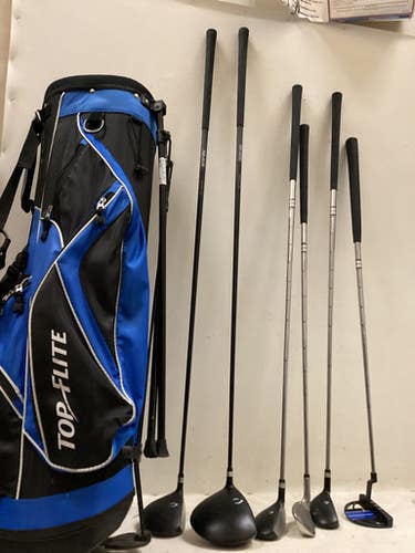 Used Top Flite STARTER SET Mens Package Set RH Black And Royal Blue 7 Piece 11725-S000501345