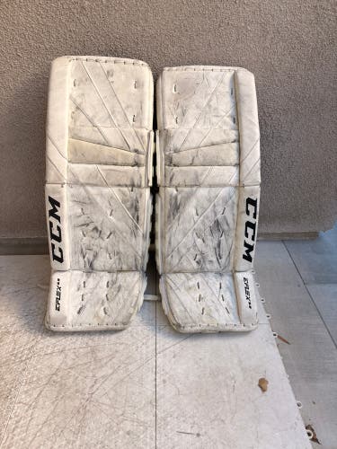 31" 2021 CCM EFlex 5 Goalie Leg Pads (Used) (sliders already stuck to pad) (for roller hockey)