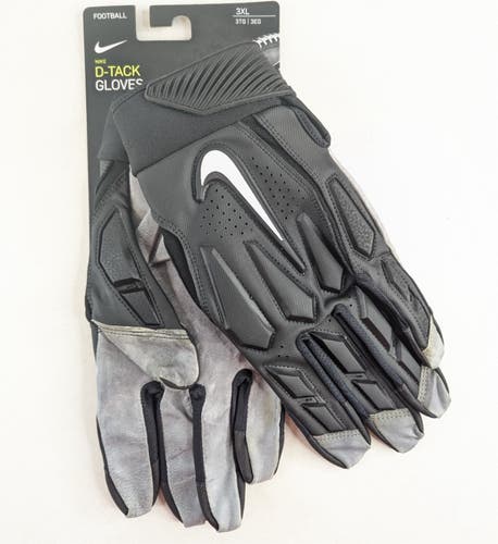 NWT men's 3XL nike D-TACK 6.0 Padded Lineman Black/White Football Gloves