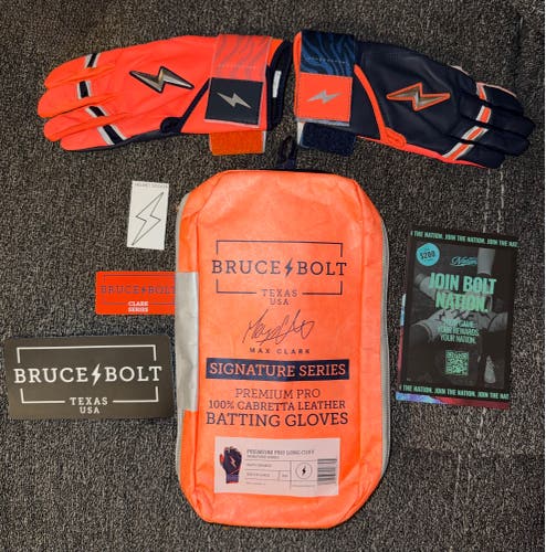 BRAND NEW Bruce Bolt Max Clark Signature Series Batting Gloves  Youth Large