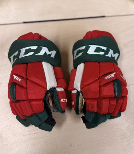 CCM Pro Hockey Gloves – Size 13” | Red/Green | Pro Stock